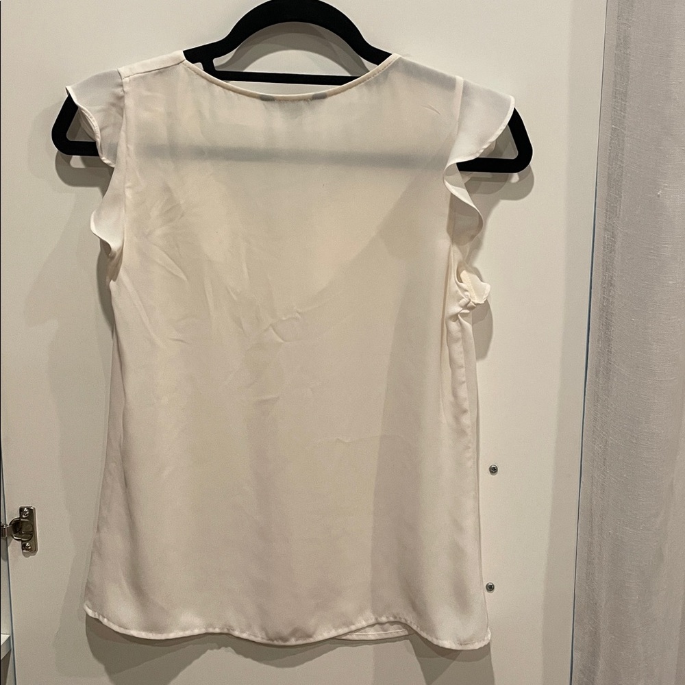 Express Ivory Ruffle Sleeve Top - Picture 2 of 5